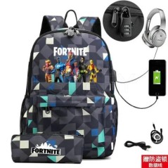 Rucsac FORTNITE cu imprimare, 17 inchi, ghiozdan pentru copii, genți de școală, băieți, pentru adolescenți, rucsac cu desene ani
