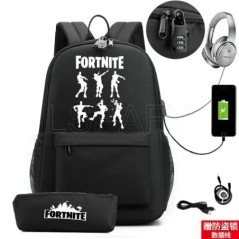 Rucsac FORTNITE cu imprimare, 17 inchi, ghiozdan pentru copii, genți de școală, băieți, pentru adolescenți, rucsac cu desene ani