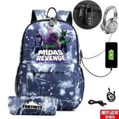 Rucsac FORTNITE cu imprimare, 17 inchi, ghiozdan pentru copii, genți de școală, băieți, pentru adolescenți, rucsac cu desene ani