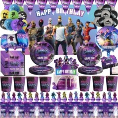 Joc de împușcături Fortnition Decor pentru petrecerea de aniversare Farfurie Cupă Cartoon Alpaca Llama Folie Globo Baby Shower R