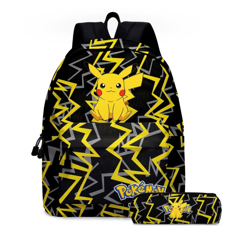 MINISO Set de 3 bucăți Rucsac Pokémon Pikachu pentru elevi de școală primară și gimnaziu ghiozdan băieți fete anime desene anima