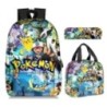 MINISO Set de 3 bucăți Rucsac Pokémon Pikachu pentru elevi de școală primară și gimnaziu ghiozdan băieți fete anime desene anima
