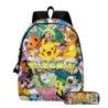 MINISO Set de 3 bucăți Rucsac Pokémon Pikachu pentru elevi de școală primară și gimnaziu ghiozdan băieți fete anime desene anima