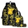 MINISO Set de 3 bucăți Rucsac Pokémon Pikachu pentru elevi de școală primară și gimnaziu ghiozdan băieți fete anime desene anima