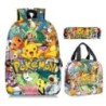 MINISO Set de 3 bucăți Rucsac Pokémon Pikachu pentru elevi de școală primară și gimnaziu ghiozdan băieți fete anime desene anima
