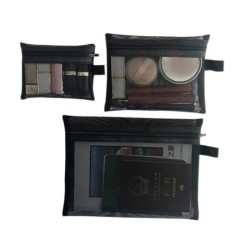Geantă cosmetică din plasă pentru femei, pentru depozitare de călătorie, organizator de geanți de machiaj, husă portabilă, mică,