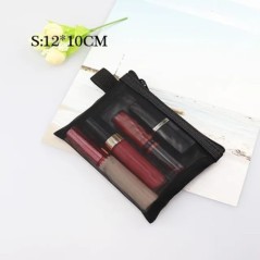 Geantă cosmetică din plasă pentru femei, pentru depozitare de călătorie, organizator de geanți de machiaj, husă portabilă, mică,