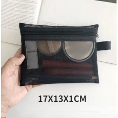 Geantă cosmetică din plasă pentru femei, pentru depozitare de călătorie, organizator de geanți de machiaj, husă portabilă, mică,