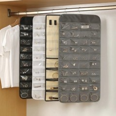 1buc 80 de buzunare agățat organizator de bijuterii pentru femei, cercei, colier, brățară, accesorii pentru inele, suport pentru