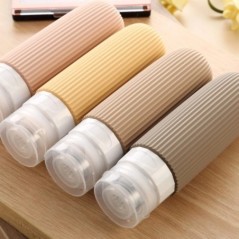 Accesorii pentru sticle de călătorie din silicon. Recipiente portabile, fără BPA, care se stoarce, cu o geantă de toaletă transp
