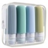 Accesorii pentru sticle de călătorie din silicon. Recipiente portabile, fără BPA, care se stoarce, cu o geantă de toaletă transp