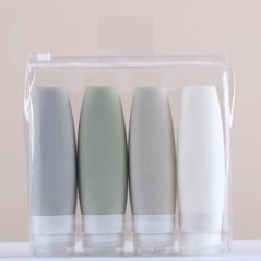 60/90 ml Sticlă de călătorie din silicon portabilă Recipient de lichid Ambalaj gol reîncărcat Puncte de loțiune Recipient pentru