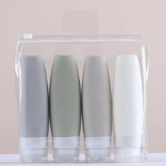 60/90 ml Sticlă de călătorie din silicon portabilă Recipient de lichid Ambalaj gol reîncărcat Puncte de loțiune Recipient pentru