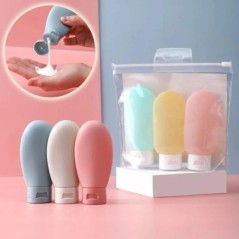 3 bucăți/set sticle reîncărcabile 60 ml 100 ml recipient moale pentru loțiune din silicon Tub de stoarcere sticla goală sticla p