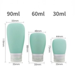 30/60/90 ml Sticla portabilă reîncărcabilă de călătorie, din silicon, articole de toaletă esențiale, pentru șampon, cremă hidrat