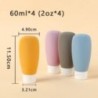 4 buc. * 60 ml Recipiente de călătorie lichide reîncărcabile, rezistente la scurgeri, pentru articole de toaletă de mărime de că