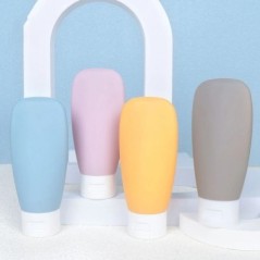 4 bucăți 60 ml loțiune cosmetică flacon reîncărcat tub flacon strângere sticle flip-top șampon și gel de spălat corporal pentru 