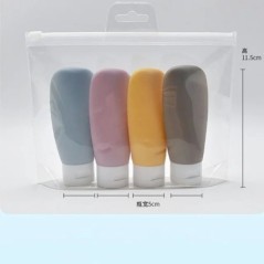 4 bucăți 60 ml loțiune cosmetică flacon reîncărcat tub flacon strângere sticle flip-top șampon și gel de spălat corporal pentru 