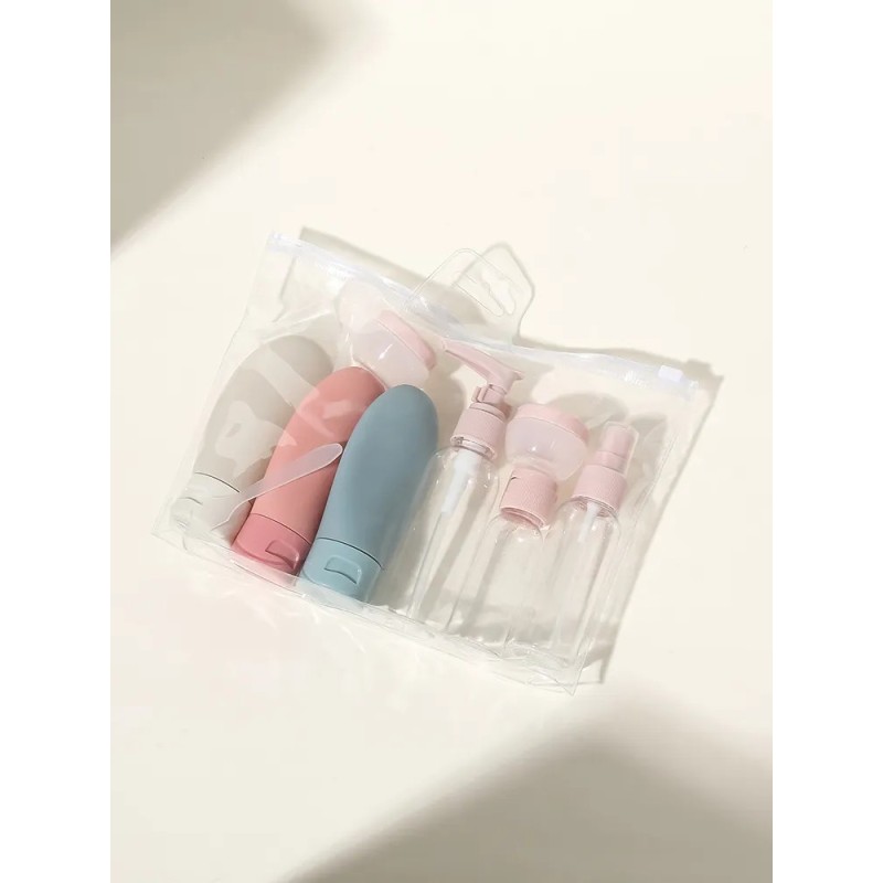 Set de sticle de parfum Spray reîncărcat Loțiune șampon Tub de duș Îmbuteliere Rezervor cosmetice de călătorie pentru lichide In