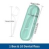 Pachet de 10 cutii de ață dentară Pachet portabil de călătorie Linie de scobitori superfină de unică folosință Cutie de depozita