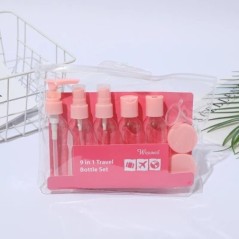 Set de sticle de călătorie reîncărcabile 9 buc. Spray pentru dozare loțiune gel de duș esență șampon cosmetice container gol dep