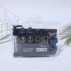 Set de sticle de călătorie reîncărcabile 9 buc. Spray pentru dozare loțiune gel de duș esență șampon cosmetice container gol dep