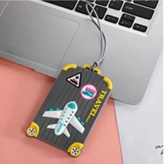 Noi etichete PVC pentru bagaje Accesorii de călătorie Etichete pentru valiză din silicon Stil modă Suport portabil pentru etiche