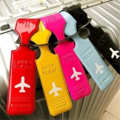 Etichetă de bagaje creativă din piele PU Etichetă portabilă pentru bagaje cu gel de siliciu Suport de identificare pentru valiză