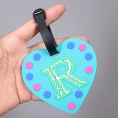 Cel mai nou drăguț 26 de litere pentru bagaje etichetă pentru accesorii de călătorie cu gel de siliciu pentru valiză Adresă de i
