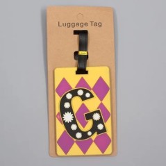 Cel mai nou drăguț 26 de litere pentru bagaje etichetă pentru accesorii de călătorie cu gel de siliciu pentru valiză Adresă de i
