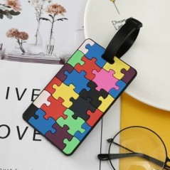 Etichete de bagaje geometrice din silicon moale, 1 buc