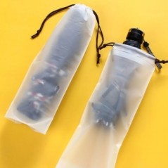 Geantă de plastic, mată, translucidă, geantă de depozitare pentru umbrelă, portabilă, reutilizabilă, capac de depozitare cu șnur