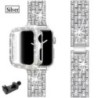 Pentru Apple Watch Band Ultra 49mm 45mm 41mm 40/44mm 42mm Curea metalică cu sclipici Husă de protecție diamant iWatch Series 9 8