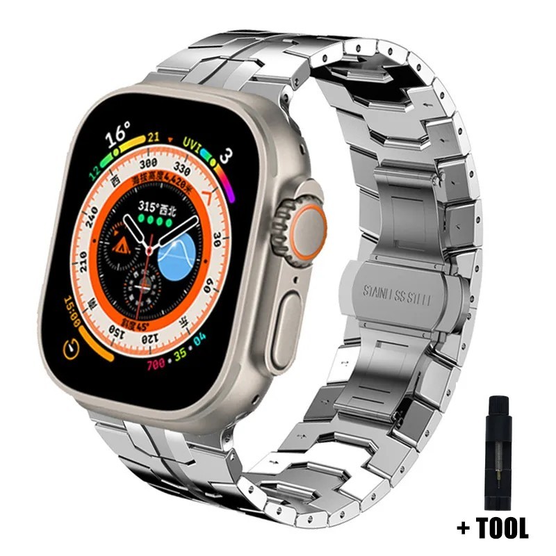 Curea de lux din oțel inoxidabil pentru Apple Watch Ultra 2 Band 49mm 45mm 44mm 42mm pentru iwatch Series 9 8 7 6 5 SE Bratara m