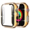 Husă transparentă Hollow Bling Diamond pentru PC pentru Apple Watch 38 42 40 44 41 45mm Husă de protecție pentru iWatch Series 7