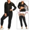 SEXYWG Set de saună pentru femei Costum de slăbit Pantaloni de transpirație Jachetă de fitness Leggings Termo cu mâneci lungi Pa