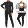 SEXYWG Set de saună pentru femei Costum de slăbit Pantaloni de transpirație Jachetă de fitness Leggings Termo cu mâneci lungi Pa