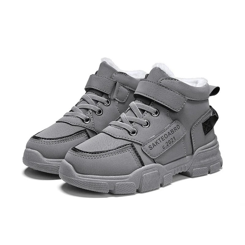 Cizme de drumeție de zăpadă pentru copii High Top Plus Pantofi de îngroșare din catifea pentru băieți, fete, în aer liber, mers,