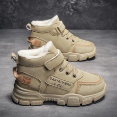 Cizme de drumeție de zăpadă pentru copii High Top Plus Pantofi de îngroșare din catifea pentru băieți, fete, în aer liber, mers,