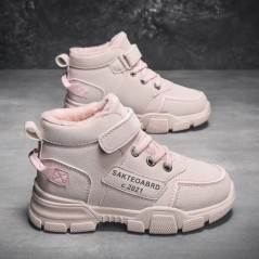 Cizme de drumeție de zăpadă pentru copii High Top Plus Pantofi de îngroșare din catifea pentru băieți, fete, în aer liber, mers,