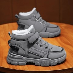 Cizme de drumeție de zăpadă pentru copii High Top Plus Pantofi de îngroșare din catifea pentru băieți, fete, în aer liber, mers,