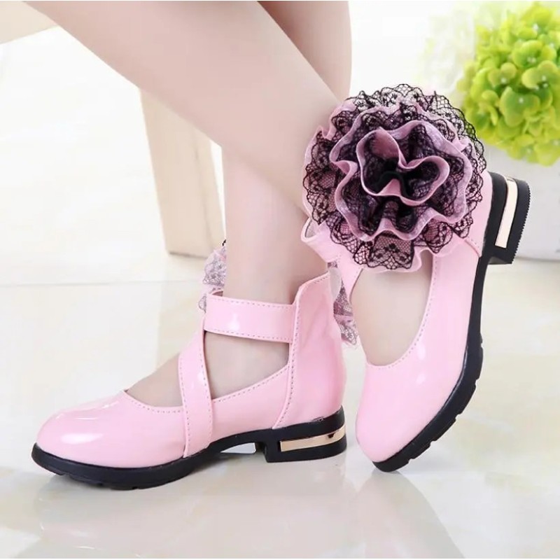 Pantofi Copii Fete Toc Inalt Printesa Pantofi Flori Moda Copii Pantofi Piele Moda Fete Rochie Petrecere Nunta Dans