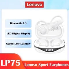 Căști Lenovo LP75 Bluetooth 5.3 Căști sport fără fir TWS Afișaj digital cu LED Căști stereo HiFi pentru gaming cu reducere a zgo