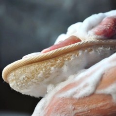 Exfoliant pentru baie naturală cu lufa Scrub burete Exfoliant pentru corp Perie moale pentru curățare duș Perie pentru curățarea