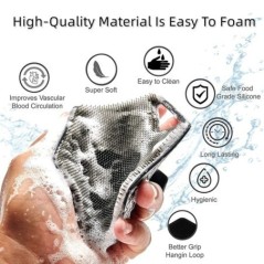 Scrubber corporal din silicon moale Perie de curățare pentru duș de mână Exfoliere delicată a corpului și masaj pentru toate tip