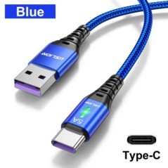 USLION 5A cablu USB tip C telefon mobil cablu de date de încărcare rapidă pentru Samsung S23 Xiaomi 13 12 Pro Poco Oneplus 11 Re