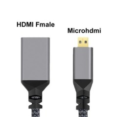 20CM 1080P 4K@60HZ V2.0 MicroHDMI MICRO HDMI Masculin drept la HDMI Fmale Extensie cablu pentru camere HDTV Monitor proiector Ta