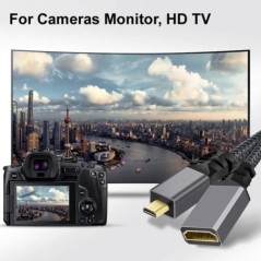 20CM 1080P 4K@60HZ V2.0 MicroHDMI MICRO HDMI Masculin drept la HDMI Fmale Extensie cablu pentru camere HDTV Monitor proiector Ta