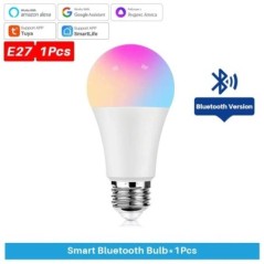 Bec inteligent Tuya E27 WiFi/Bluetooth Bec LED reglabil RGBCW 100-240V Smart Life Control aplicație Suport Alexa Google Home