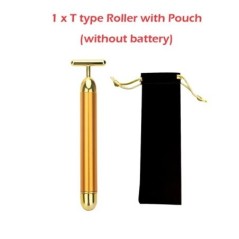 T-Shape 24k Energy Beauty Bar Vibrant Facial Roller Maser Dispozitiv de lifting facial Instrument de masaj antirid pentru strâng
